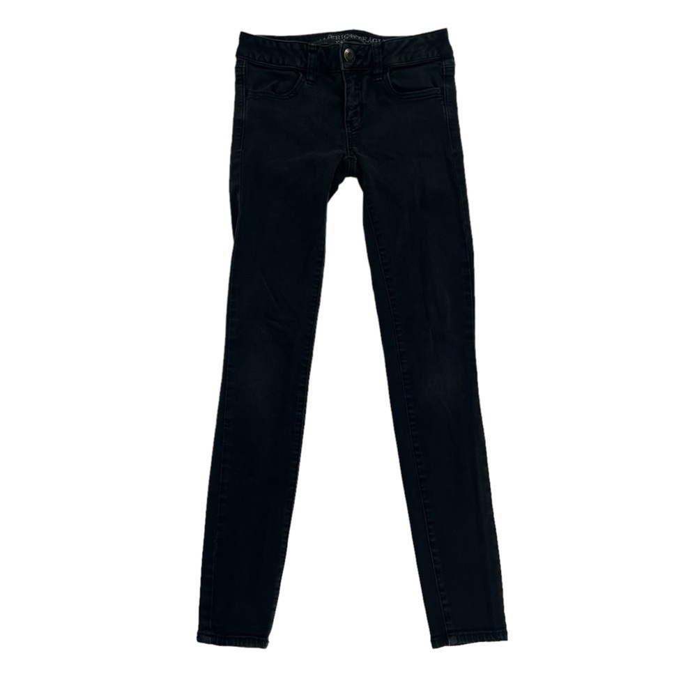 American Eagle Black Super Stretch Denim Jeggings Size 0 Women’s